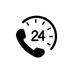 24 7 服务每周 7 天 每天 24 小时开放图标 商店支持标志符号标志按钮 矢量插画图像 孤立在白色背景上背景图片