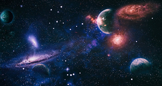这颗恒星行星 恒星和星系的空间场景 深空的螺旋星系 自由空间中行星和星系的恒星 这张图片的元素由 NASA 提供望远镜天文学星座艺术绘画背景