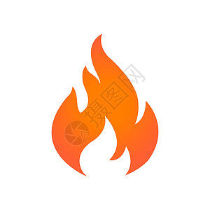 火麻油火焰 在白色背景上的抽象风格的红色火焰 平火 现代艺术隔离图形 消防标志 矢量插图插画