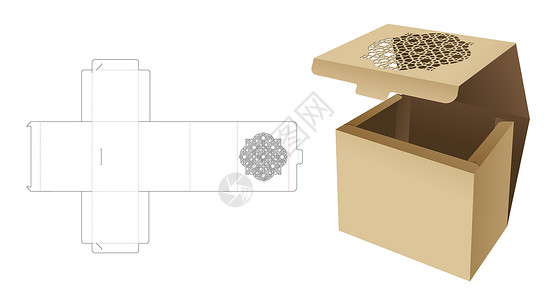 3d地裂素材没有粘贴翻转框 带有有静态模式的死切模板和 3D 模型插画