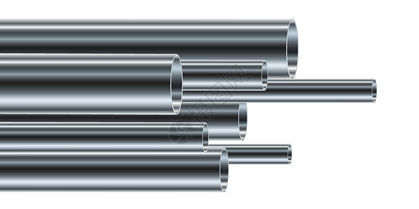 一组钢管或铝管 分离 矢量示意图商业插图合金工程连接器信息工业横幅工厂图表背景图片