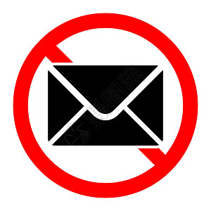 信件和信封图标邮件禁令图标 信件被禁止 停止电子邮件图标白色技术商业圆圈信封地址插图邮资互联网电子设计图片