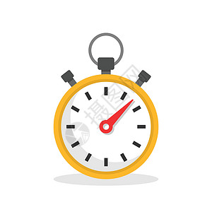 平面样式的秒表图标插图 孤立背景上的计时器矢量图解 时间警报标志的经营理念竞赛钟表网络手表按钮倒数速度小时运动商业背景图片