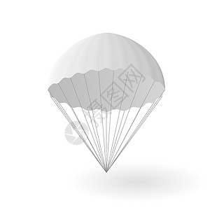 3D 白白摘要空降落伞 无任何货物背景图片
