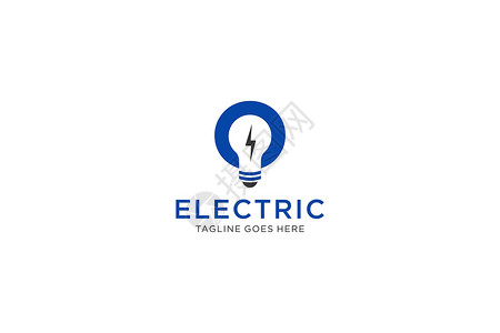 带灯泡和闪电灯的函授Logo设计 电子博尔特函授Logo背景图片