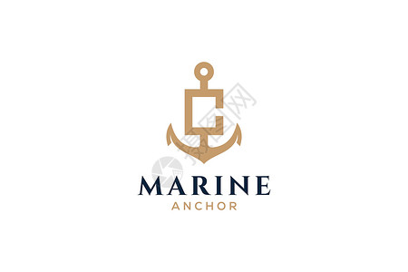 港口标志字母C单词 Anchor标志类型 游艇俱乐部的挂号 海徽插画
