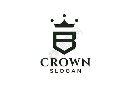 皇室标志古代王冠标志和字母B符号 现代奢侈品牌要素符号 矢量插图插画