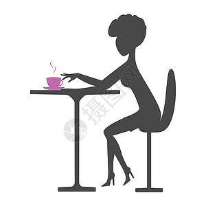 年轻男士喝咖啡年轻女孩坐在桌子上喝咖啡 徽标 象牙 (笑声) 这可是个好主意设计图片