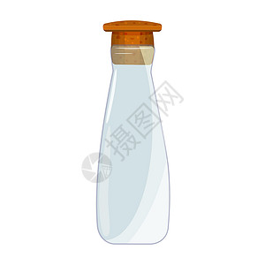 空玻璃瓶在白色背景上隔离的玻璃瓶和软木阻塞器玻璃瓶插画