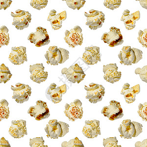 无缝模式爆米花 白色背景上的爆米花 图案食物玉米流行音乐甜点背景图片