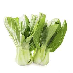 2个Bok Choy 孤立的食物健康烹饪植物芸苔绿色背景图片