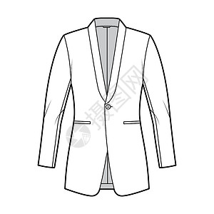 高端西装定制餐具上装的夹克西服礼服Texedo技术时装插图 单胸 长袖 喷口袋女士定制设计人士男人工作外套裙子绅士女性设计图片