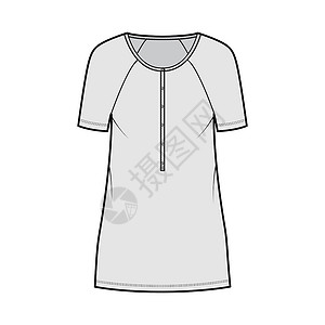 项圈技术时装插图 用短的拉布兰袖子 超大体积 小铅笔裙衬裙计算机男性纺织品女孩小样吊带长袍太阳裙设计背景图片