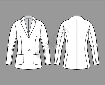 拉面师Blazer穿戴的防弹衣符合技术时装图解 单胸 长袖 有标记的拉面 贴口袋领带西装大衣男性裙子套装衬衫女性男人男士设计图片