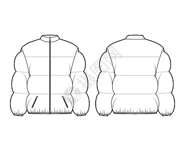 绗缝夹克街头服饰连帽衫高清图片