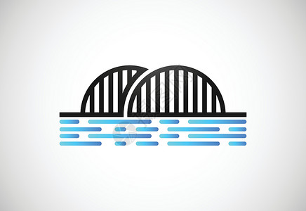 创意抽象桥梁标志设计模板建筑城市曲线旅行商业创造力建筑学蓝色身份办公室背景图片