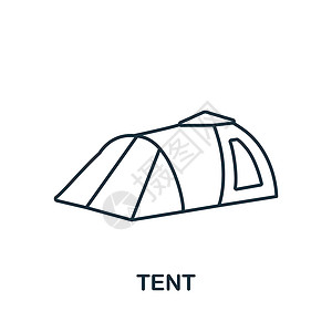 网页展示模板帐篷图标 用于模板 网页设计和信息图形的单色简单钓鱼图标天篷派对男人展示露营者冒险音乐食物大篷车音乐会插画