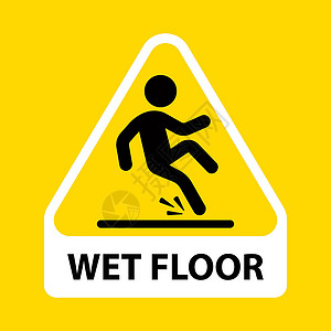 一个人滑倒在被洗得湿滑的地板上背景图片