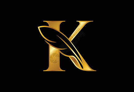 X字母logoK 首字母表 有羽毛 律师事务所图标符号 作家或出版商的Logo设计图片