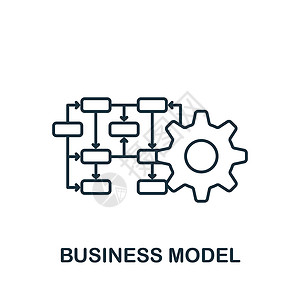 商业模式素材商业模式图标 用于模板 网页设计和信息图形的线条简单工业 4 0 图标插画