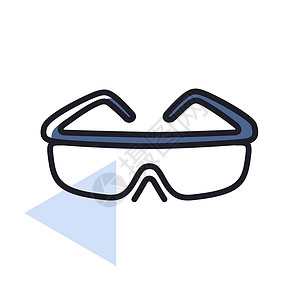 安全护目镜矢量图标 施工维修工作工业工人眼睛工具塑料光学配饰风镜插图背景图片
