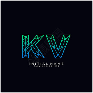 KV 字母标识图标设计模板元素公司商业艺术身份黑色创造力品牌标签插图字体设计图片