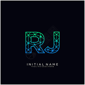 RjRJ 字母标志图标设计模板元素标识标签插图营销商业公司品牌创造力黑色身份设计图片