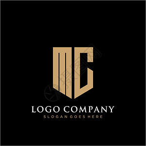 MC 字母标识图标设计模板要素插图品牌卡片标签艺术黑色身份推广公司网络背景图片