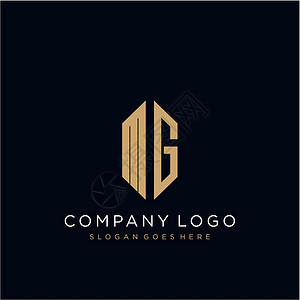 MG 字母标志图标设计模板元素身份推广插图黑色艺术品牌标识商业字体标签背景图片