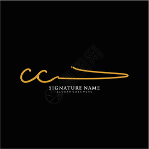 CC 签名标签模板矢量身份夫妻书法艺术奢华标识公司团体字母插图背景图片