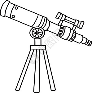儿童专用望远镜独立颜色页面Name图画书染色教育孩子们彩页手绘光学绘画插图仪器背景图片