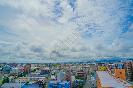 仙台市宫吉诺区城蓝天政令景观居民区房子城市风景高清图片