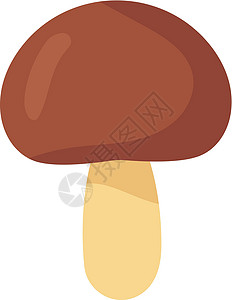 营养卡通以平板卡通风格在白色背景上孤立的蘑菇插图设计图片