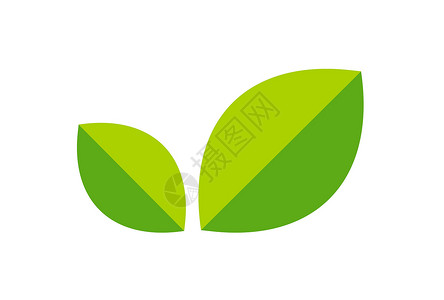 树叶logo带叶子的Logo 绿色树枝图标以最小化风格插画