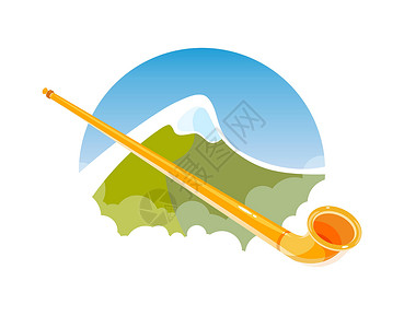 蓬塔卡纳阿尔卑斯山高山的阿尔蓬 与自然相连的班纳插画