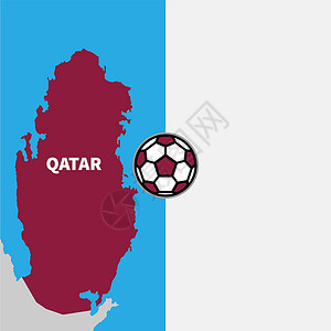 卡塔尔配有足球足球图标的环影海报背景图片
