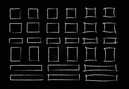 乱涂Chalk 标记样式方框设置矢量设计图片