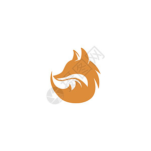 Fox 图标徽标设计插图红色吉祥物野生动物狐狸动物艺术荒野橙子尾巴背景图片