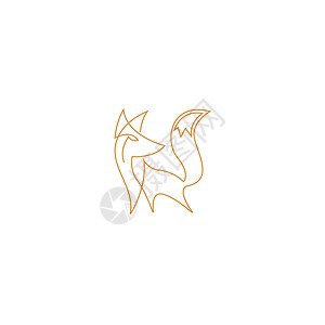 Fox 图标徽标设计插图狐狸橙子尾巴野生动物艺术红色吉祥物动物荒野背景图片