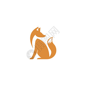 Fox 图标徽标设计插图荒野艺术橙子野生动物吉祥物狐狸红色尾巴动物背景图片