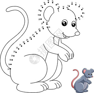 孩子们的点到点鼠子颜色页面图画书宠物染色绘画彩页插图填色儿童老鼠动物背景图片
