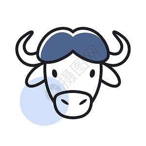 水牛野牛牛图标 动物头矢量野牛力量牛肉农场插图荒野喇叭哺乳动物奶牛野生动物背景图片
