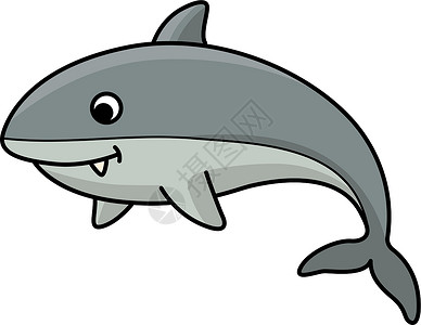 手绘长尾鲨Megalodon 动物漫画彩色剪贴板海洋大牙卡通片鲭鲨艺术绘画涂鸦野生动物手绘孩子们插画