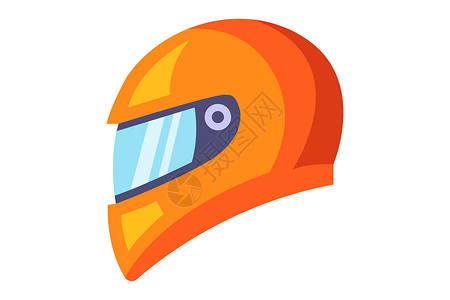 橙色摩托车头盔 戴头盔的头部防护背景图片