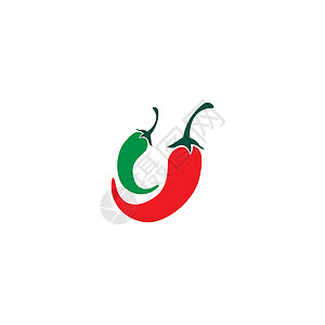 Chili 图标标识设计餐厅蔬菜食物胡椒美食绿色红色菜单烹饪插图背景图片