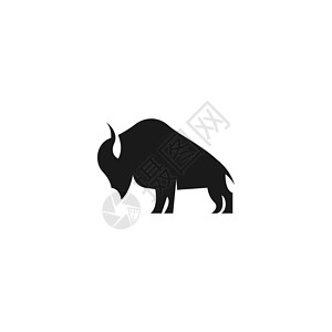 Bison 图标徽标设计动物野生动物运动荒野力量水牛吉祥物野牛插图标识背景图片