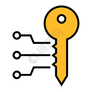 锁子标识安全技术键图标 锁定安全图标 矢量插画