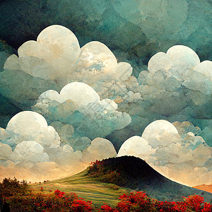 天气动画素材山地动画背景的戏剧云状图案 I 说明风景背景