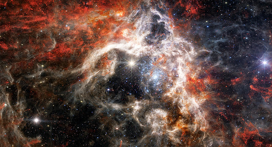 Ngc狼蛛星云 剑鱼座 30 NGC 2070 深空中的恒星形成区 外层空间的气体积累 詹姆斯·韦伯望远镜 空间景观 JWST 美国国背景