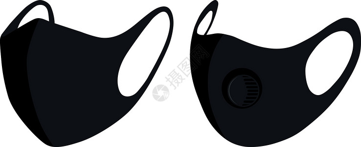 口罩佩戴方法医用面具 黑色织物面具 防病毒的口罩 一种防止病毒传播的方法 在白色背景上孤立的矢量图呼吸器预防小样医生流感安全感染疾病手术病人插画
